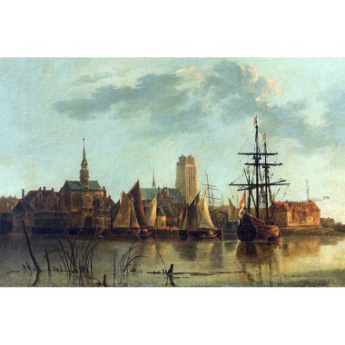 Gezicht op Dordrecht bij zonsondergang - Aelbert Cuyp